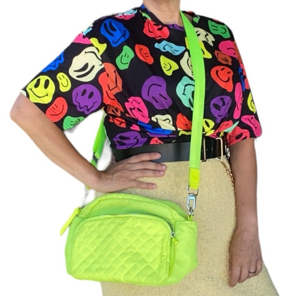 Sol and Selene Neon Yellow Nylon Crossbody/Shoulder Bag with Adjustable Strap